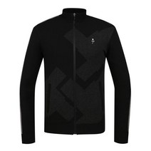 까스텔바작 남성 자가드 소매 배색 니트 집업 가디건 BGAWSJ201BK