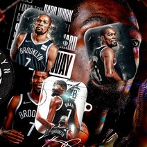 와우박스 주문제작 NBA 브루클린 네츠 케빈 듀란트(Kevin Durant) 농구 선수 에어팟 버즈 무선 이어폰 케이스, 유광 하드케이스, 버즈(밑판 흰색)