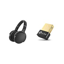 젠하이저 Sennheiser HD 450BT 무선 헤드폰에는 액티브 노이즈 취소 블랙 & TP링크 UB400 나노 USB Bluetooth 4가 장착되어 있습니다.0 어댑터 동글