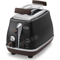 드롱기 De Longhi Icona Vintage CTOV 2103 - 롤빵 타워 베이글 토스터 6단계 브라우닝 레벨 해동 및 재가열 기능 우아한 복고풍 외관 베이글 굽기, 단품, 검은색