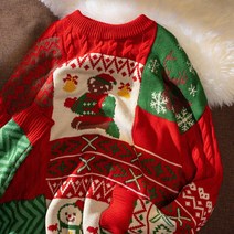 어글리 스웨터 크리스마스 커플 니트 빈티지 노르딕