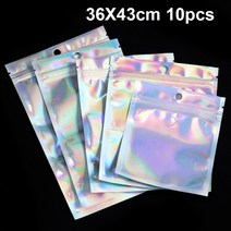 10-50pcs Ridescent 우편 잠금 가방 파우치 화장품 플라스틱 레이저 무지개 빛깔의 가방 홀로그램 메이크업 가방 홀로그램 지퍼 가방, 27 36X43cm 10pcs