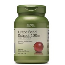 GNC 허브 포도씨 추출물 100mg 200정 (캡슐) Herbal Plus Grape Seed Extract 200caps, 1개