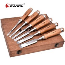 목공예 우드카빙 버터나이프 접도 우드 카빙 키트 우드카빙세트 목공칼 끌집 ezarc 끌, 평평한 끌, 6pcs 상자 세트, 290mm