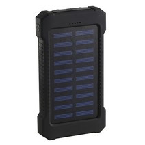 태양열충전기 휴대용 태양광 밧데리 보조 배터리 발전 은행 방수 50000mah usb, 검은색