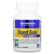 Enzymedica Digest Basic + 프로바이오틱스 캡슐 30정, 30 개