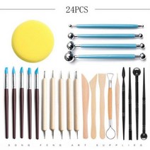 도자기 도구 조각 점토 키트 초보자 전문가용 모델링 셰이퍼 케이스 가방, 24pcs 2