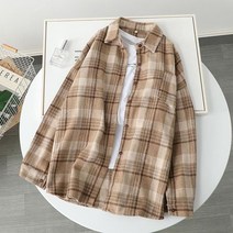 일본 모직 격자 무늬 셔츠 여성용 신제품 젊은 여성용 두꺼운 긴팔 디자인 탑 블라우스 가벼운 재킷 2021 가을 겨울 상품