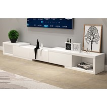 85인치티비장 선반 수납장 75인치 tv 낮은 티비대, 집회, L블랙 1.6-2.6미터 X 30 X 26