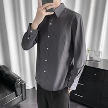 루즈핏 스판 스트라이프 셔츠