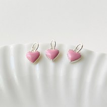 [DP3-098] 실버 펜던트 핑크 에폭 하트 은 참 팔찌 목걸이 만들기 DIY silver 925