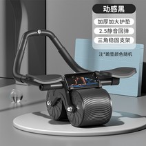 투인원 AB슬라이드 복근 롤러 플랭크 코어 저소음 운동 기구 휠 롤아웃 + 무릎패드, 블랙