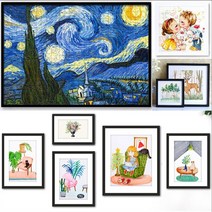 쓰리박스 보석십자수 사진 그림 액자, 화이트