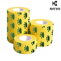 하이가이 강아지 고양이 압박 붕대 일회용신발 미끄럼방지 양말, 옐로우-발바닥