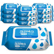 크리넥스 수앤수 코튼클린 오리지널 물티슈 캡형 96매, 10개