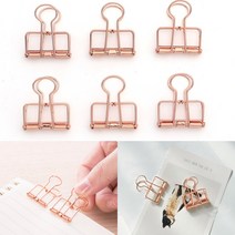 더블클립 6P 로즈골드 활핀 책집게 이름표집게압정 사무용집게 앞정 쇠집게 종이집게 더블클립특대 날클립대