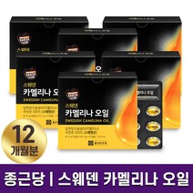종근당 건강 스웨덴 카멜리나 오일 100% 60캡슐 유기농 피토스테롤 콜레스테롤 조절 도움 카맬리나 카멜리아 양구슬냉이 하루 1캡슐 2개월 4개월 6개월 12개월, 6박스 (12개월분)