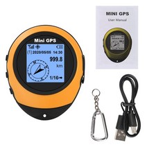 소형 GPS 관광 내비게이터 버클 나침반 여행용 하이킹 위성 자동차 Gps 플로터 안티-로스, 02 주황색
