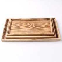 애쉬목 고급 백골 후식 나무 쟁반 3size, 소