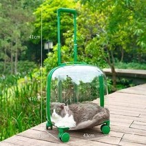 강아지 캐리어 고양이 이동장 투명 반려동물 캐리어 가방, 초대형 공간 트롤리