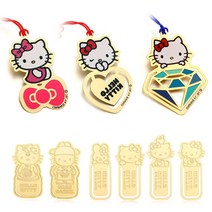 헬로키티 24K 골드도금 책갈피 북마크, 각시, 1개