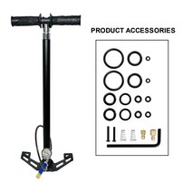 Tuxing 30Mpa 300Bar 4500Psi 4 단계 고압 PCP 펌프 손으로 운영 공기 HPA 탱크 조준 자동차 자전거, 02 Black