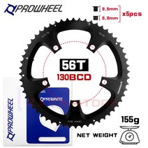 로드 MTB 자전거 크랭크 체인 휠 Prowheel 자전거 170mm Crankset 130BCD 46T 56T Chainring 접이식 자전거 Crankarm 경량 용 단일 플레이트, 02 56T