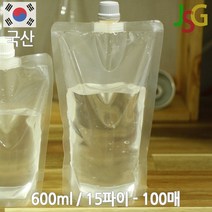 제이에스지 스파우트 파우치 600ml 15파이 100매