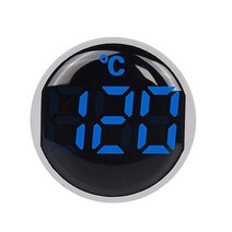 원형 소형 미니 LED 조명 디스플레이 온도계 디지털 표시기 AC 50380V 220V 20120 °C 22mm, 3.Blue