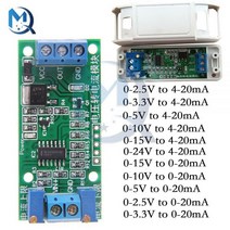 전압 전류 변환기 모듈 비 절연 LED 표시기 산업용 제어용 DC 7-30V 4-20mA 3.3V 5V 9V 12V 24V 215327, 0-5V to 0-20mA215327