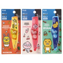 플러스 카카오 프렌즈 수정 테이프 (5mm*6m) MR2 WH-645SS 본품 3개, 라이언 본품 3개(WH645)