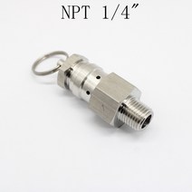 밸브 SS304 스테인레스 스틸 공기 압축기 안전 1/4 NPT 압력 릴리프 밸브 1bar 증기 발생기 보일러 부품, 1/4