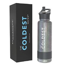 COLDEST 스포츠 물병 - 누출 방지 진공 절연 스테인리스 이중벽 보온 보냉 머그, 40온스, 스타더스트 글리터