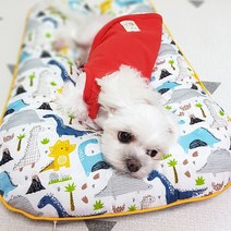 해피보이스 강아지 고양이 쿨 인견 방석 매트 바디필로우, 스마일