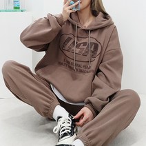 내셔널 스웨트 셋업 // 조거 레터링후드 츄리닝세트 트레이닝복 빅사이즈 오버사이즈 오버핏 루즈핏