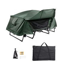 텐트 2 인용 더블 침대 텐트 침대 접이식 휴대용 방수 캠핑 하이킹 레인 플라이 백 포함, 1. Forest green