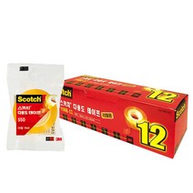 3M 스카치테이프 리필 550R 18mmX30M 12입1갑, 단품
