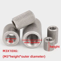 M3 M4 M5 M6 M8 M10 M12 304 스테인레스 스틸 길쭉한 원통형 너트 널링 손으로 조여진 메쉬, 304 stainless steel_M10x30x16