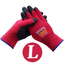 천하무적 승리 니트릴 폼 윈터 장갑, 윈터장갑 레드 L, 10개입