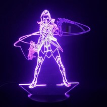 오버워치 3D 아크릴 스탠드 무드등 만들기 LED DIY 조명 취침등 집들이 선물, 화이트 크랙 16색 리모콘, 456 솜브라
