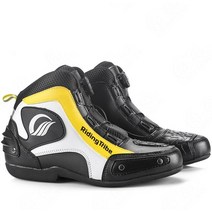 바이크워커 오토바이장화 바이크부츠 오토바이 부츠 moto motorbike motorboats 통기성 남성 승마 장비 motocross 투어링 바이커 스트리트 레이싱 부츠, 노란색, 7