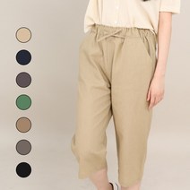 (자체제작 / 빅사이즈 / M~3XL) 이푼아이 여성 린넨 밴딩 여름 팬츠 시원한 마소재 7부 플러스사이즈 바지