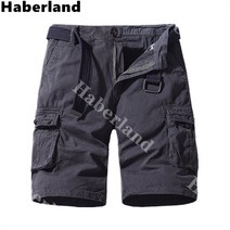 Haberland 남자 여름 순면 카고 7부 반바지 골프웨어 골프바지 빅사이즈