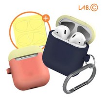 랩씨 에어팟 캡슐 키링 실리콘 케이스 2 in 1 패키지 라벤더=LABC-522-LBW