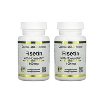 1+1 캘리포니아골드뉴트리션 CGN Fisetin 피세틴 Novusetin 함유 100mg 30베지캡슐 검양옻나무 노부세틴