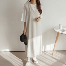 기타 바보사랑[디작소] 데일리 여성 원피스 드레스 하객 지젤 조끼