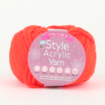 [슬로우플로우] 스타일 아크릴 얀 45g STYLE ACRYLIC YARN [블랭킷실 인형실 소품실], 22 형광오렌지