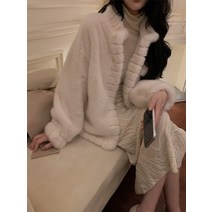 유로컬렉션 밍크코트 핸드메이드 반코트 후드 숏 밍크코트 캐시미어 알파카 시대를 초월한 스탠드 칼라 모조 밍크 모피 코트 여성 새로운 스타일 핫 스타일 젊은 코트 여성 겨울에서