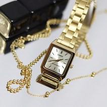 카시오 금장 사각 스퀘어 인덱스 메탈시계