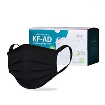 굿스 식약처허가 국산 KF-AD 정현기술 이어프리 비말차단마스크 50매 블랙 귀편한 귀가편한 숨쉬기편한 덴탈마스크, 이어프리(일회용), 100매